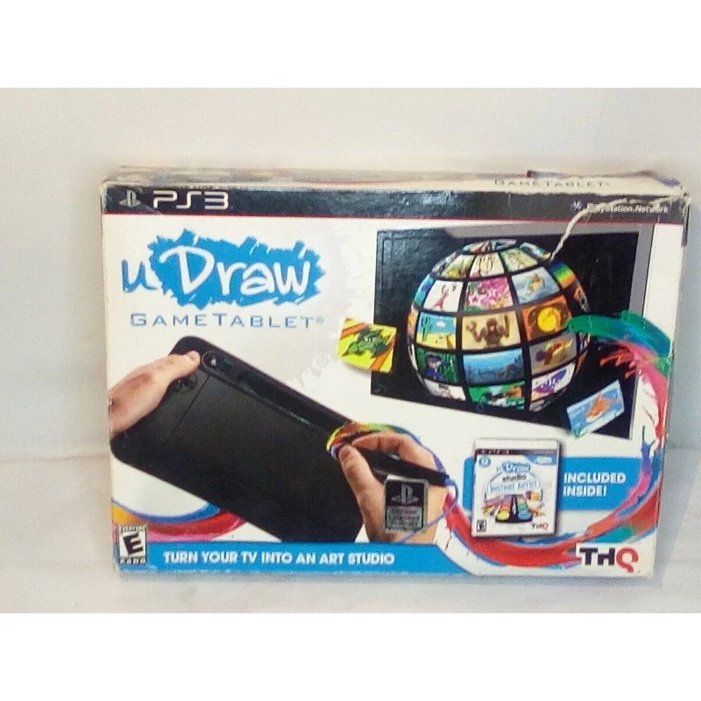 U Draw Playstation 3 ps3 black drawing game tablet and sealed disc